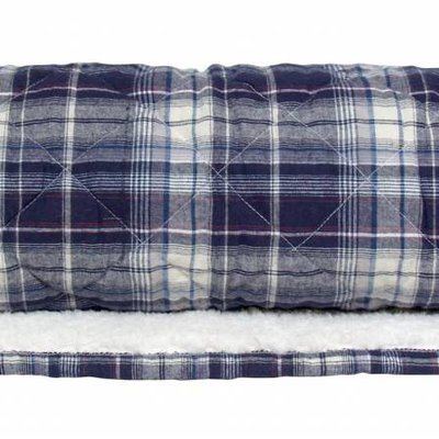 Quilt checkered cotton fleece 130x170cm "blue checkered fleece throw"