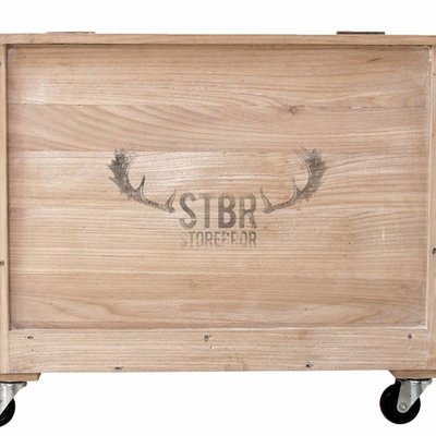 Wooden box on wheels