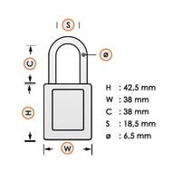 Nylon Sicherheits-vorhängeschloss gelb 813596
