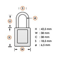 Nylon Sicherheits-vorhängeschloss rot 813594