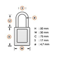 Nylon Kompakte Sicherheits-vorhängeschloss rot 8141246