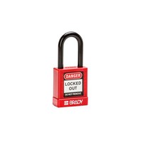Aluminium veiligheidshangslot met kunststof cover rood 834470