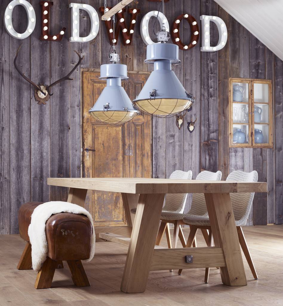 Industriële lampen tanek oldwood de woonwinkel