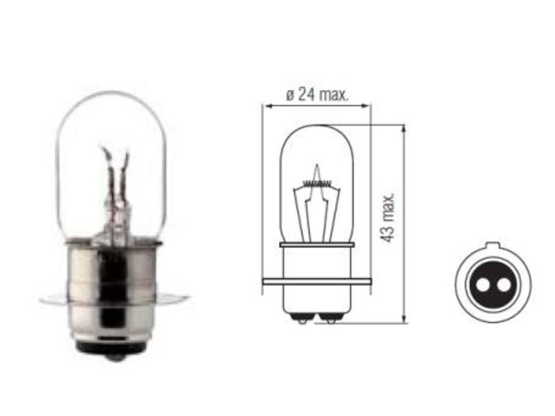Lampe 6V. 20/20W. PX15D