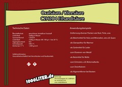 Oxalsäure Kleesäure C2H2O4