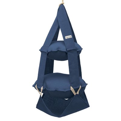 2k trapeze jute blauw