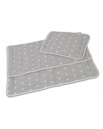 Hobea Hobea bed set kussentje en dekentje grijs sterren