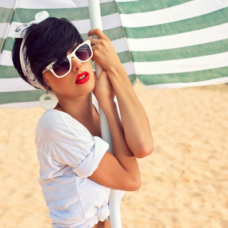 Wearing White Sunglasses for Summer