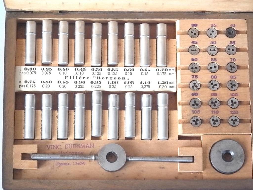 Sold Bergeon Tap and Die set Niels Machines