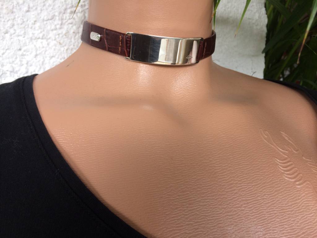 Halskette Vampir Punk Gothic Choker Halsband – PU Leder, Verstellbar, Mit Metall-Herz Anhänger Sklaven Halsband Für Frauen
