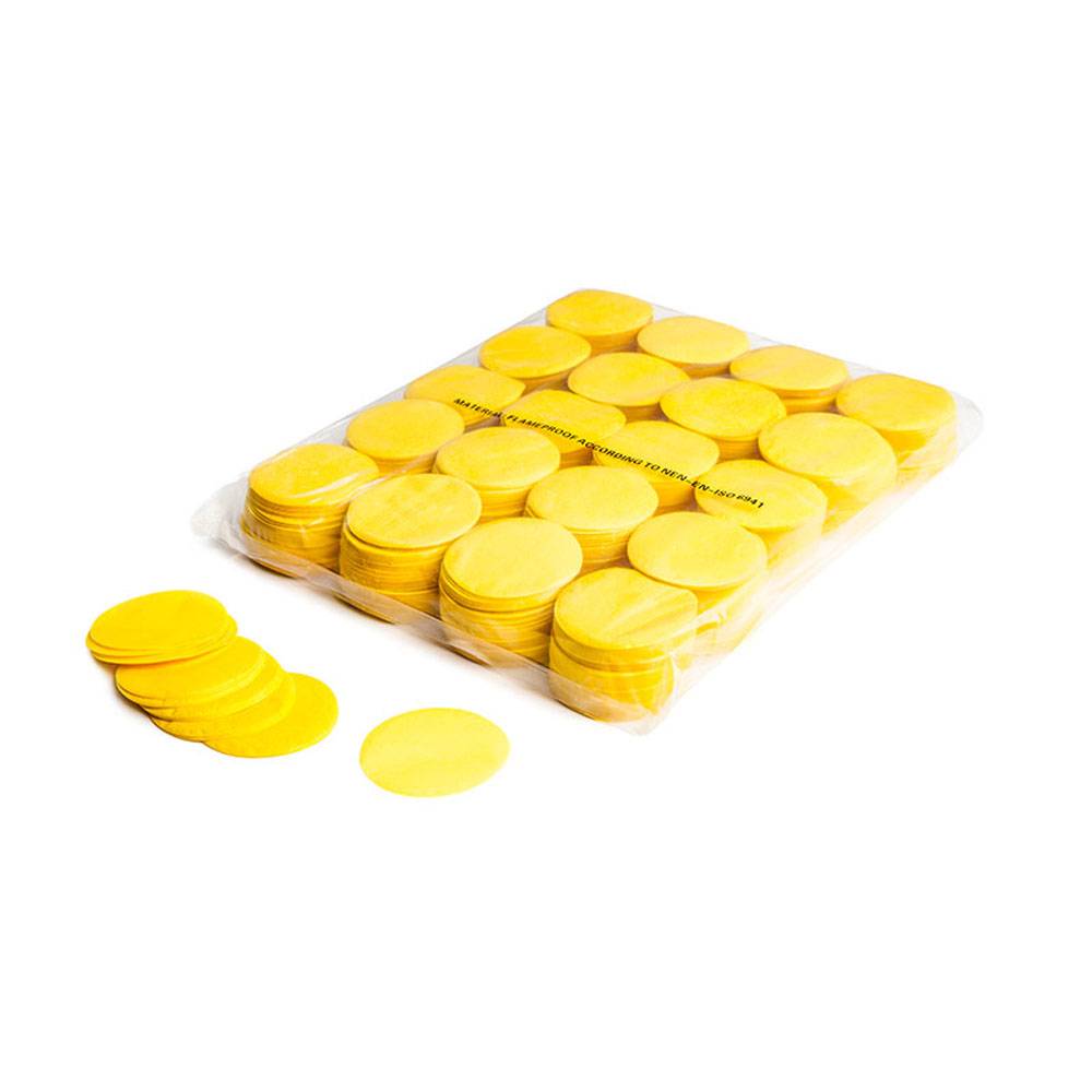 Image of MagicFX Slowfall confetti rondjes 55mm geel