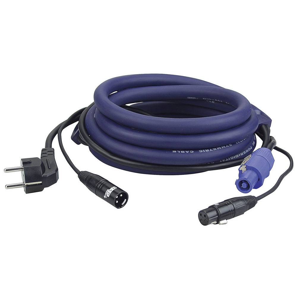 Image of DAP Schuko en XLR male naar Powercon en XLR female kabel 10m