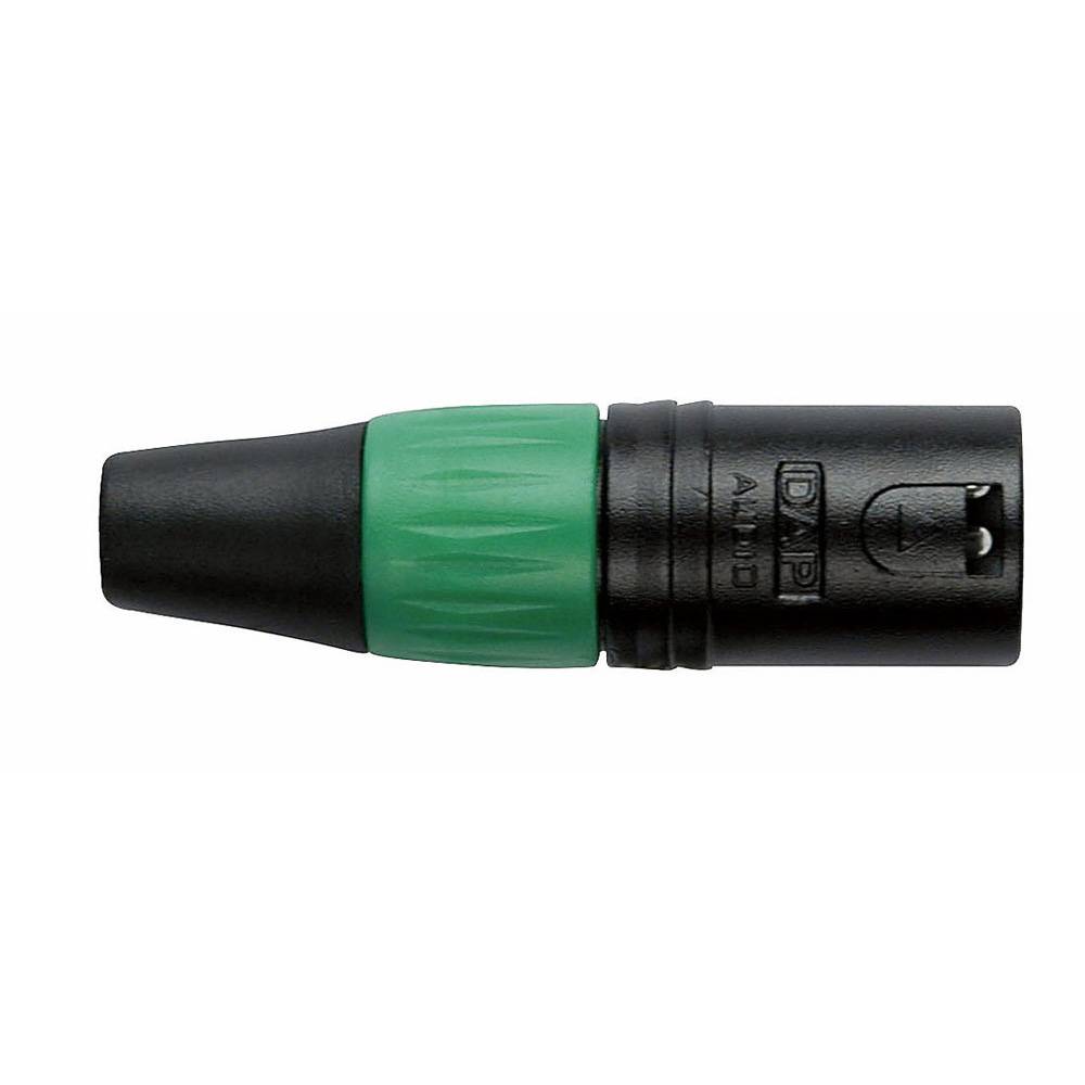 Image of DAP XLR 3-polige zwarte male plug met groene kleurring