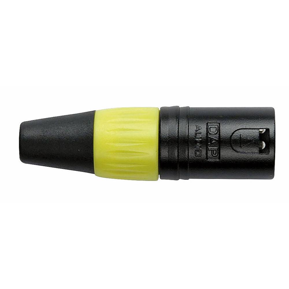 Image of DAP XLR 3-polige zwarte male plug met gele kleurring
