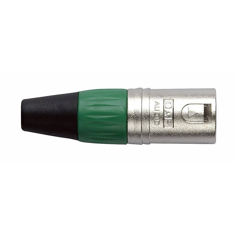 Image of DAP XLR 3-polige zilveren male plug met groene kleurring