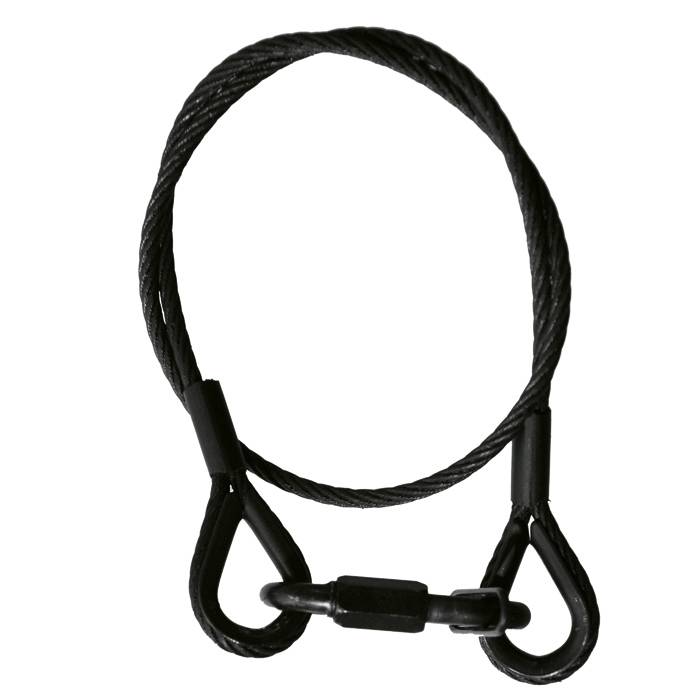 Image of Adam Hall Safety 4mm 60cm met schroefkarabijnhaak zwart