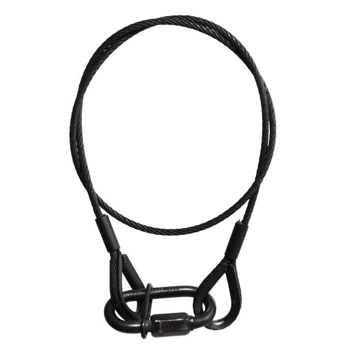 Image of Adam Hall Safety 3mm 60cm met schroefkarabijnhaak zwart