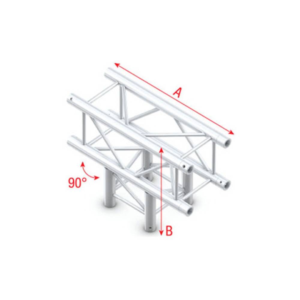 Image of Showtec PQ30 Vierkant truss 017 3-weg T-stuk 90g
