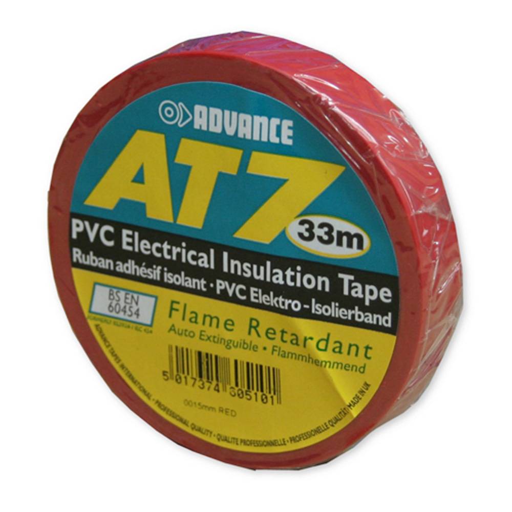 Image of Advance AT7 PVC tape 15mm 33m rood