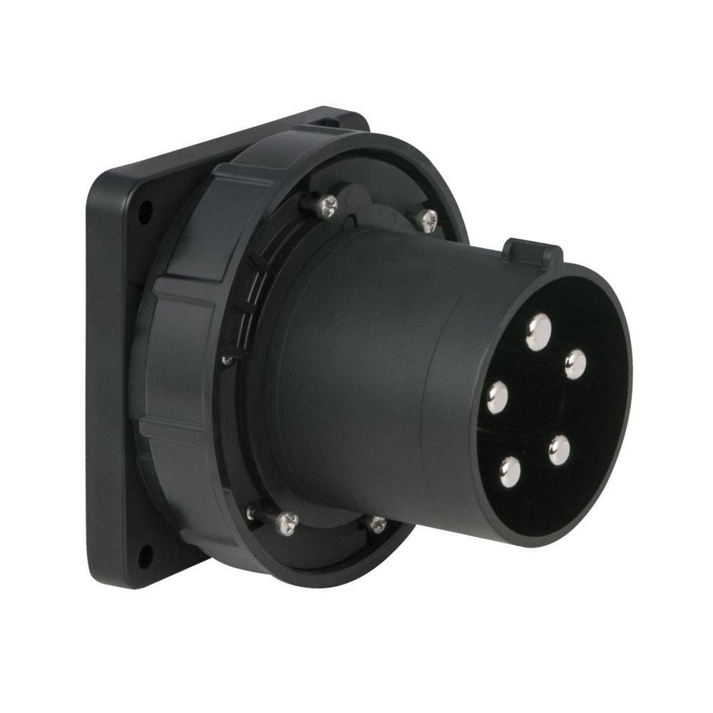 Image of PCE CEE 125A 5-polige inbouw socket male IP67 zwart