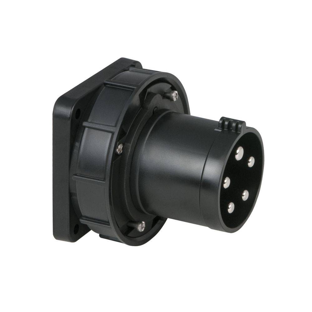 Image of PCE CEE 63A 5-polige inbouw socket male IP67 zwart