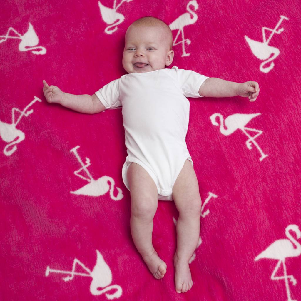 babydeken flamingo