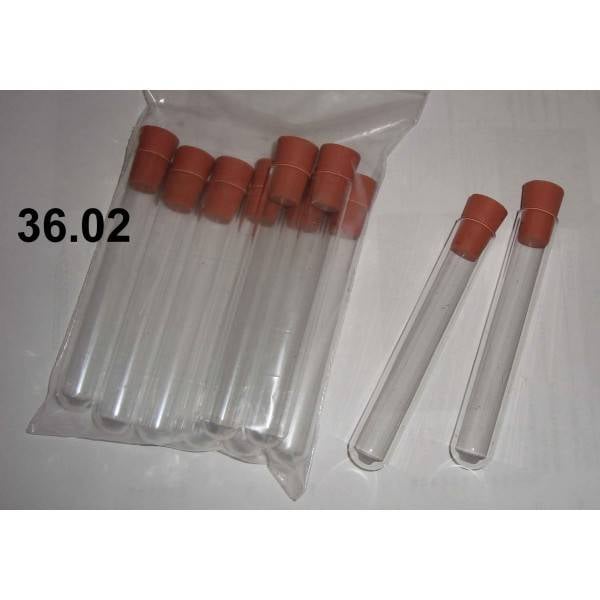 Test tubes glass with rubber stopper
