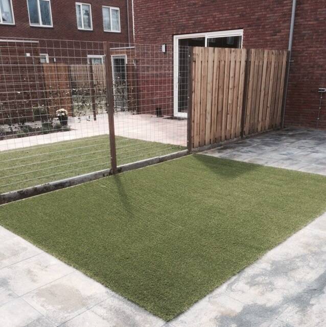 Tuin aangelegd met kunstgras California!
