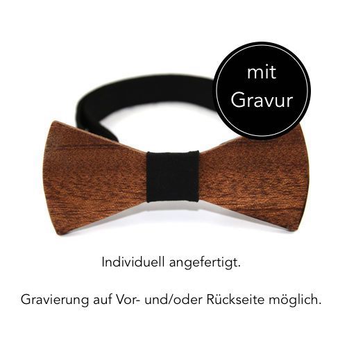 Holzfliege mit Gravur
