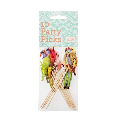 Rice Party Picks met vogels