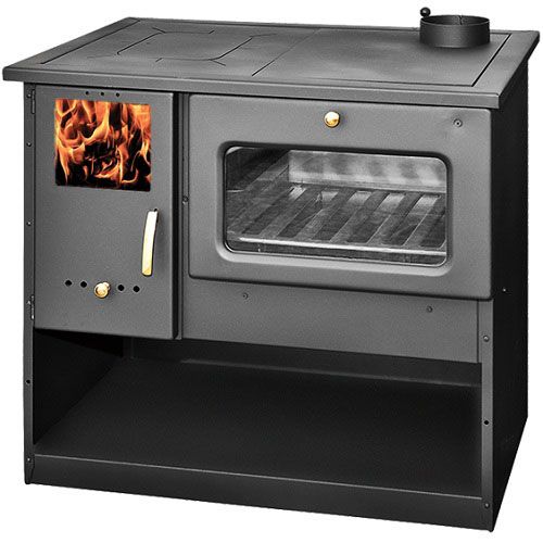 Metalurguia houtkachel met oven en fornuis (9 kw) de groene hoed ... Houtkachel houtopslag woonkamer