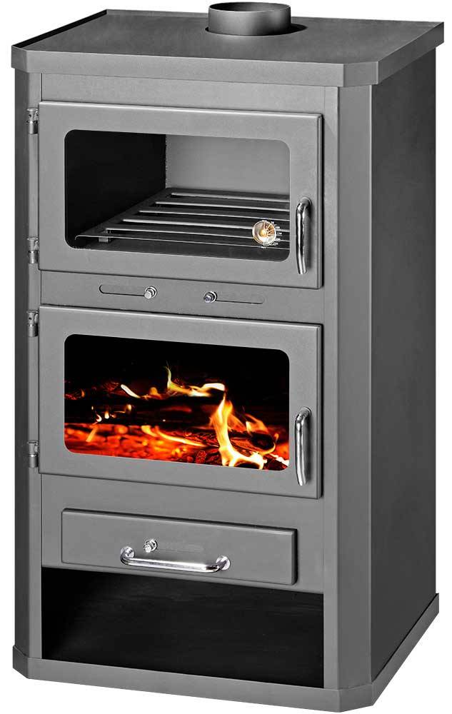 Lotos max ft, vrijstaande cv houtkachel met oven, 19 kw groene ... Houtkachel houtopslag woonkamer