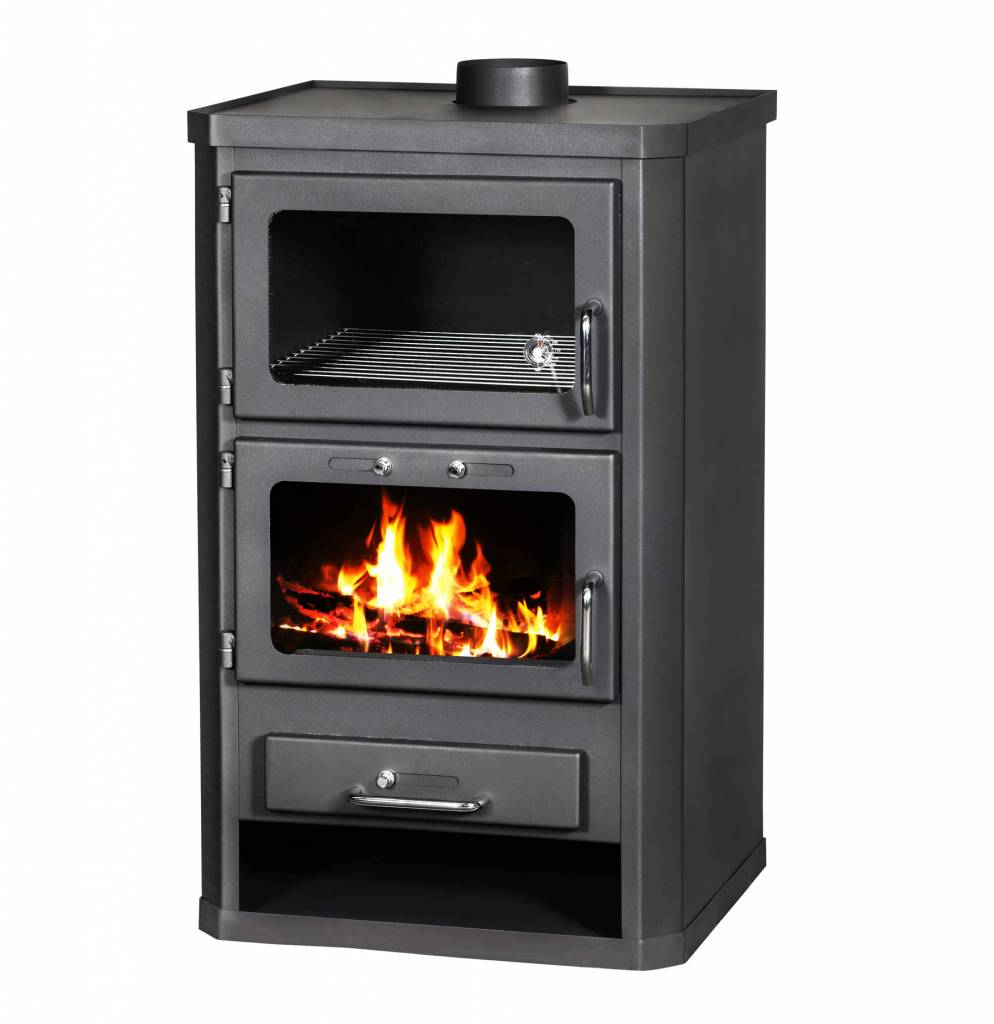 Lotos max ft, vrijstaande cv houtkachel met oven, 19 kw groene ...