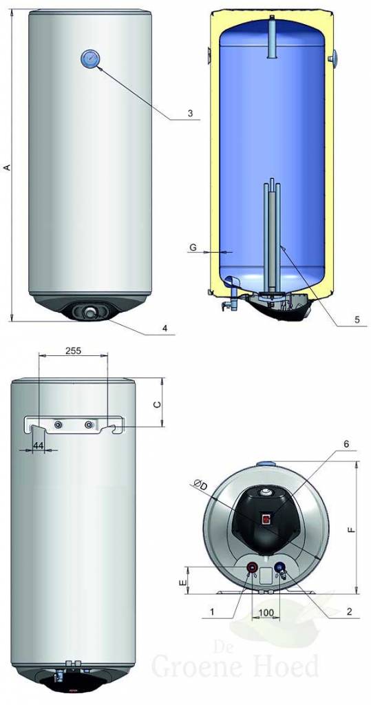 doorsnede camping boiler