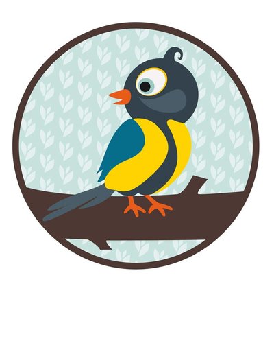 Muursticker vogel blauw