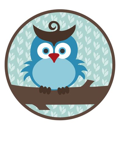 Muursticker uiltje blauw