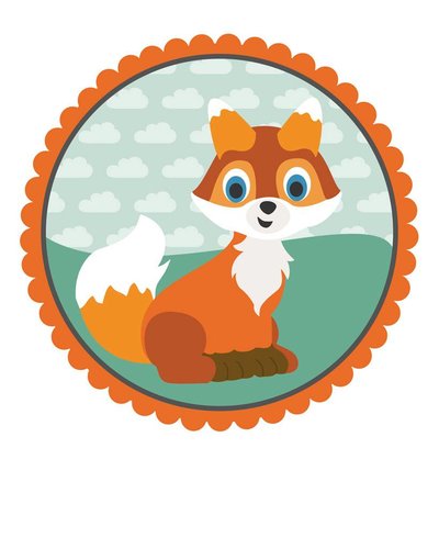Muursticker vos oranje