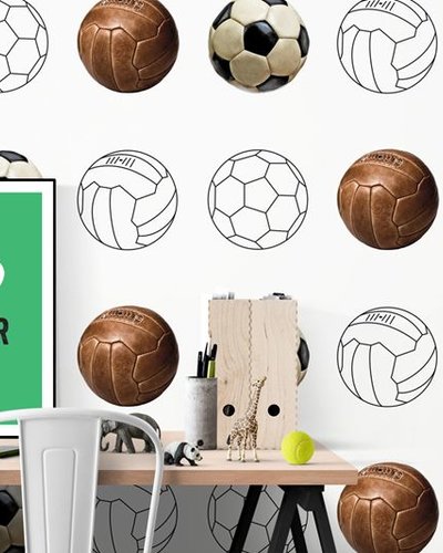 Behang voetbal wit