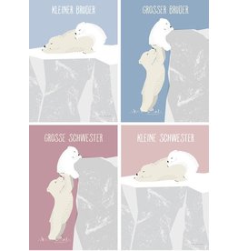 Vierundfünfzig Illustration Poster Geschwister