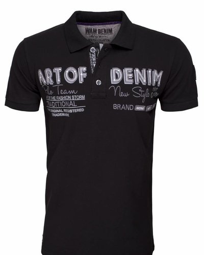 WAM Denim polo black with print