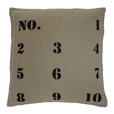 Krasilnikoff Cushion Taupe with black numbers