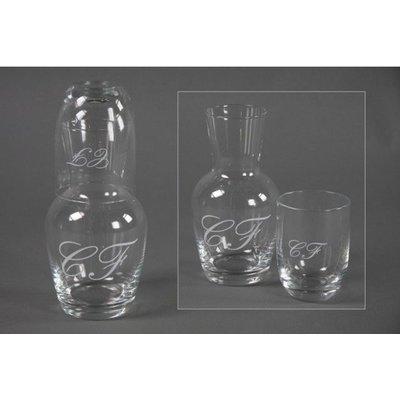 Decostar, Countryfield Wasserflasche mit Glas und CF Monogram