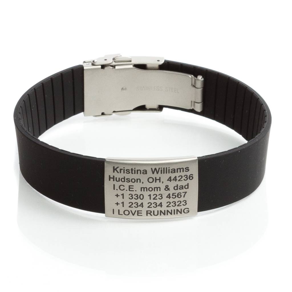 Sport ID armband/medische allergie armband Icetags SOS armbanden