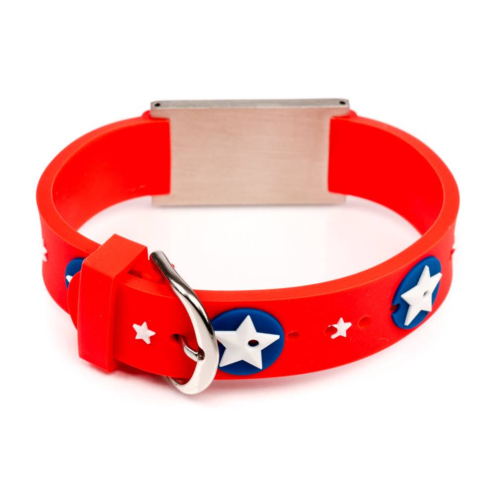 ID armband kind rood sterren Icetags SOS armbanden