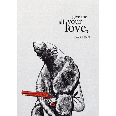 Butt Papierkram POSTKARTE give me all your love, darling