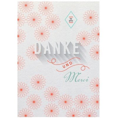 Butt Papierkram POSTKARTE danke und merci