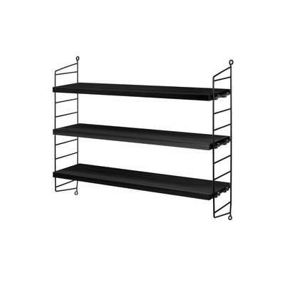 String Furniture: wandrekken & modulair kastensysteem | Nordic Living Pocket Black Stained ash/Black