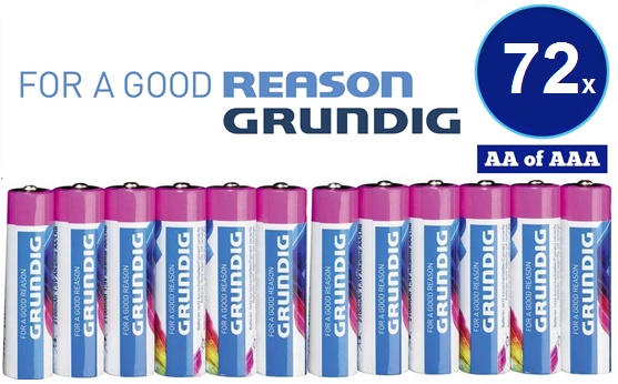 Dagaanbieding - 72x-Grundig-Alkaline-POWER-++-AA-of-AAA-batterijen dagelijkse koopjes