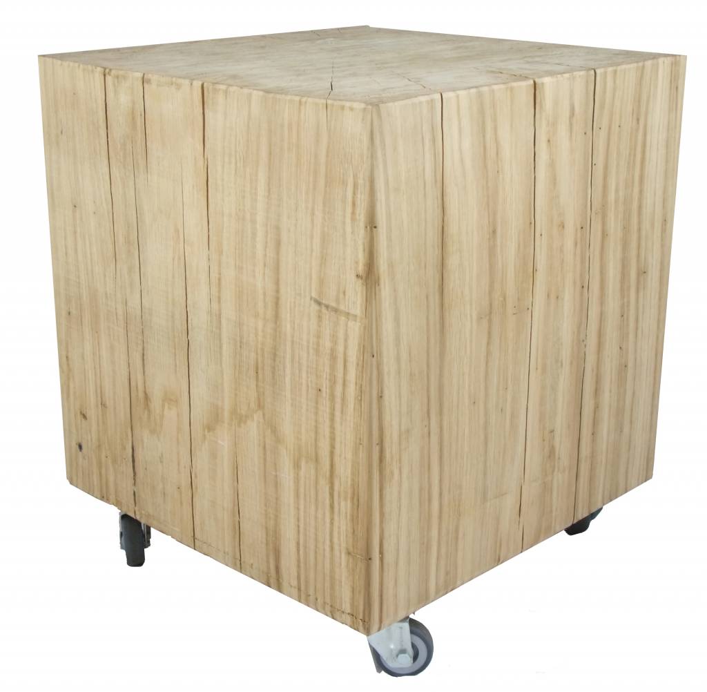 Eiken kubus tafel leefhuus
