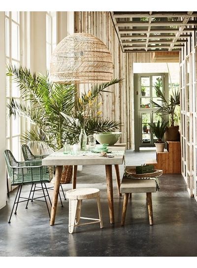 HK Living Lámpara de mimbre - Ø80cm - HK Living - Petite Lily Interiors